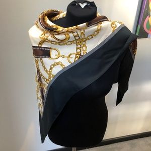 Echo Silk Scarf - Like new - Black chain print !